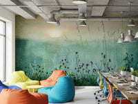 An artistic soft focus landscape mural on scenic wallpaper.