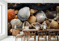 An artistic nature seascape mural for home decor.