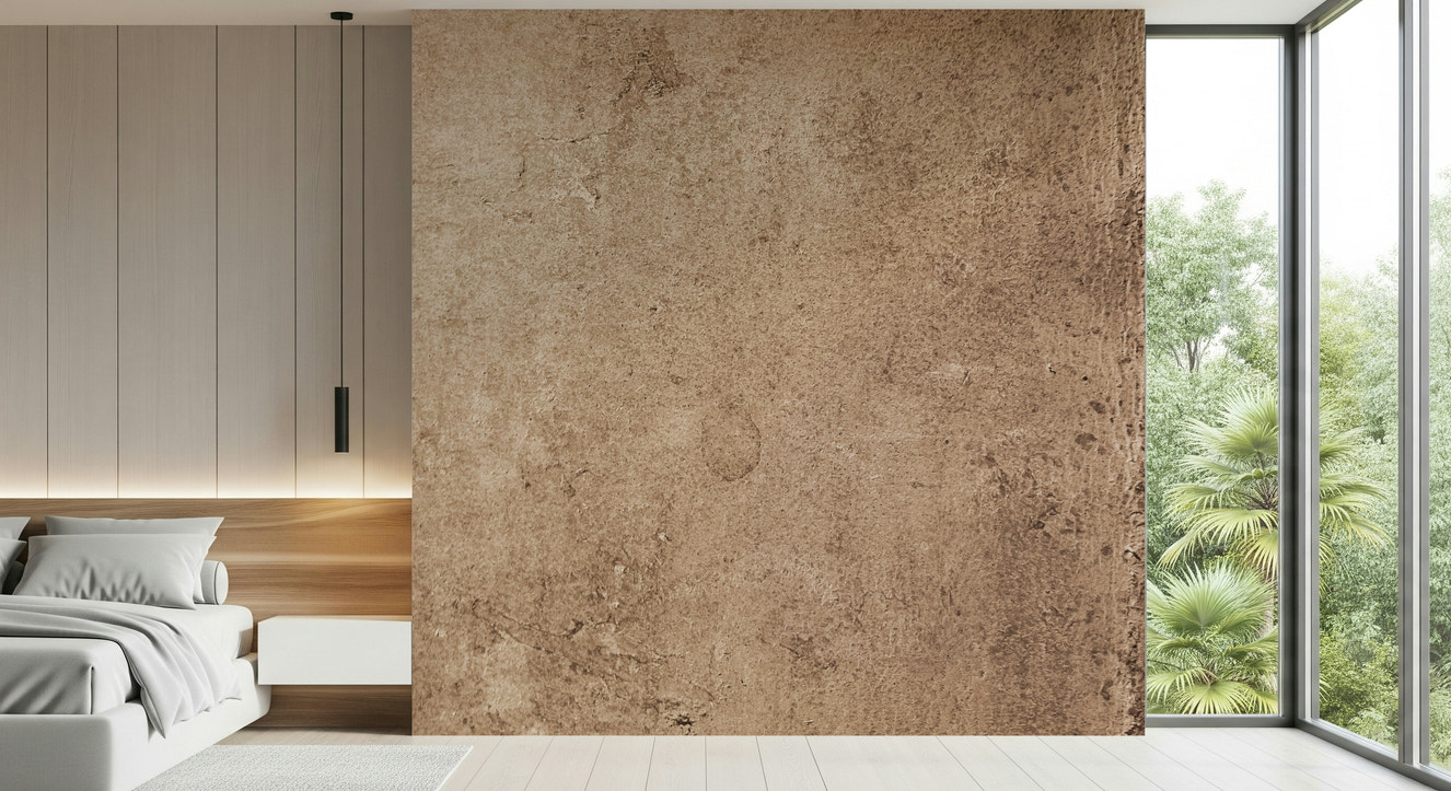 A beautiful abstract leather texture wallpaper mural in soft peach and neutral tones.