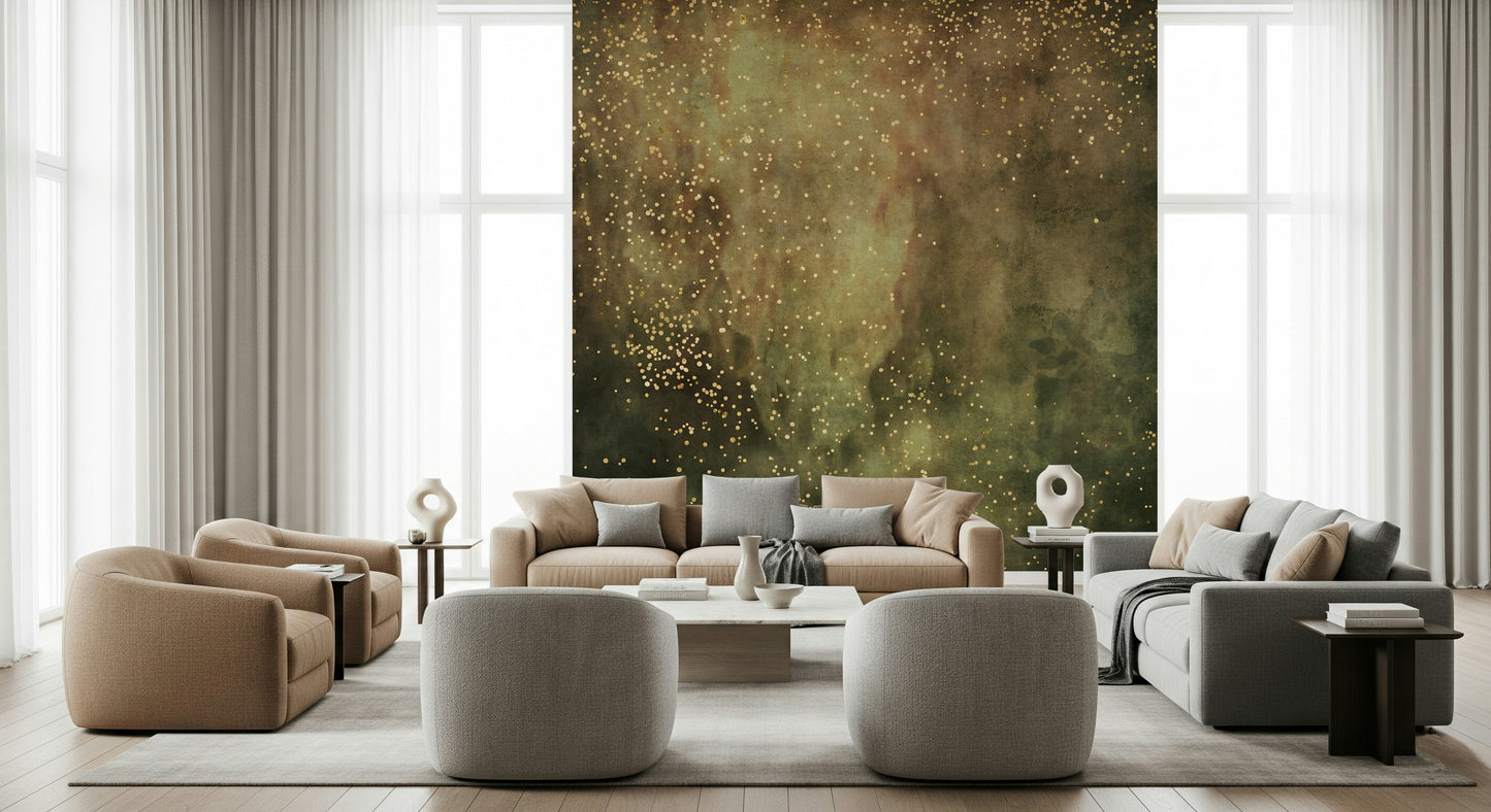 A calming abstract design wallpaper mural that defines a space.