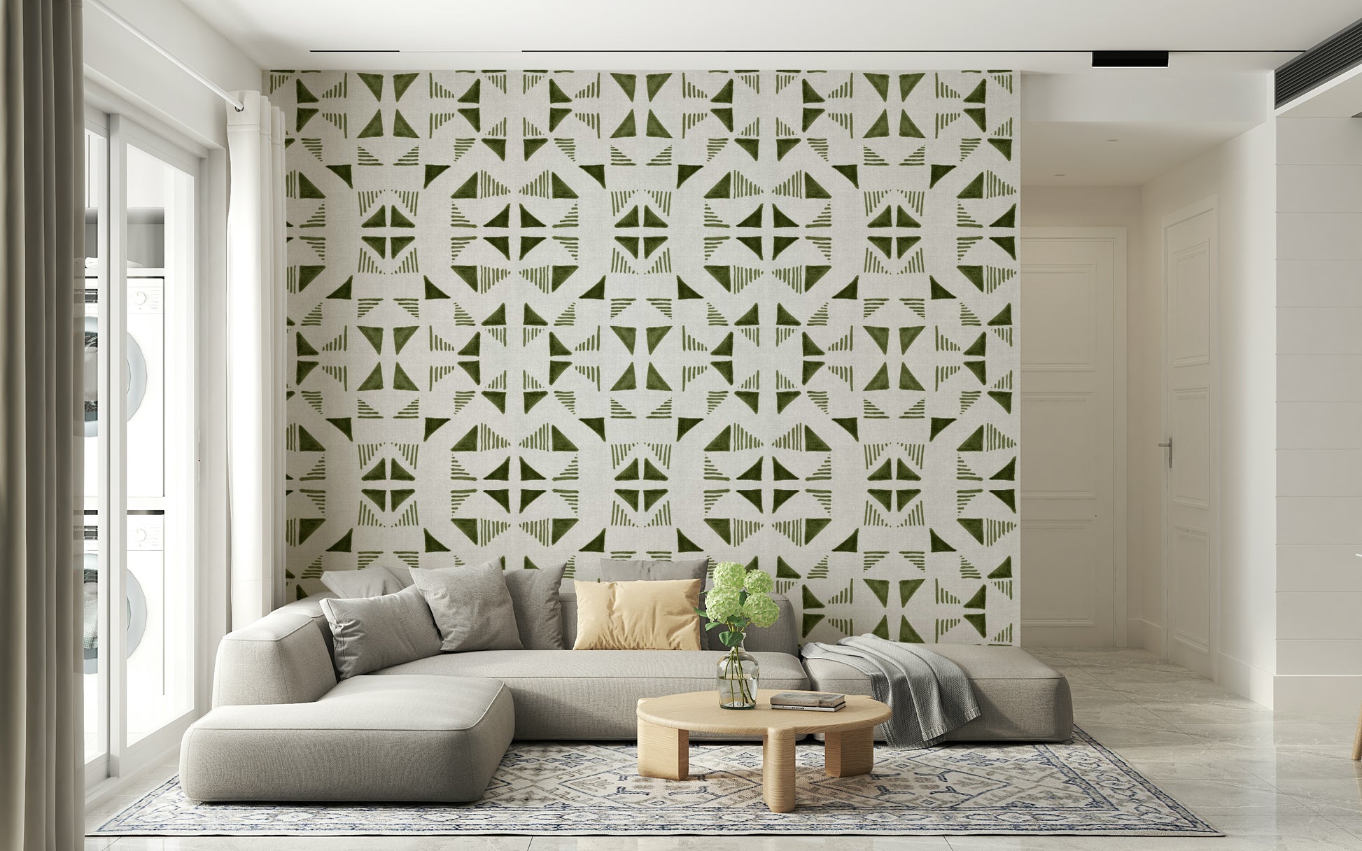An artistic minimalist design mural for home decor.