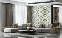 A calming modern pattern wallpaper mural that defines a space.