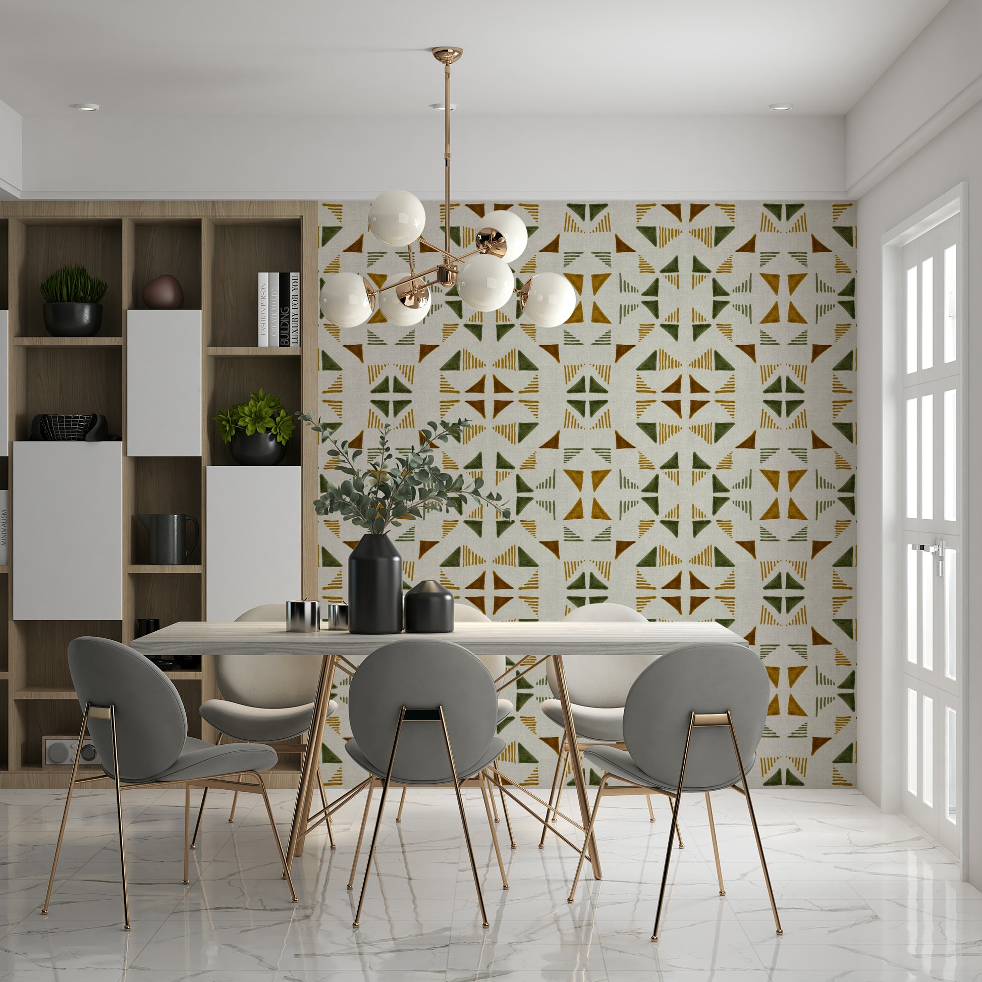 A classic abstract block wallpaper for walls.