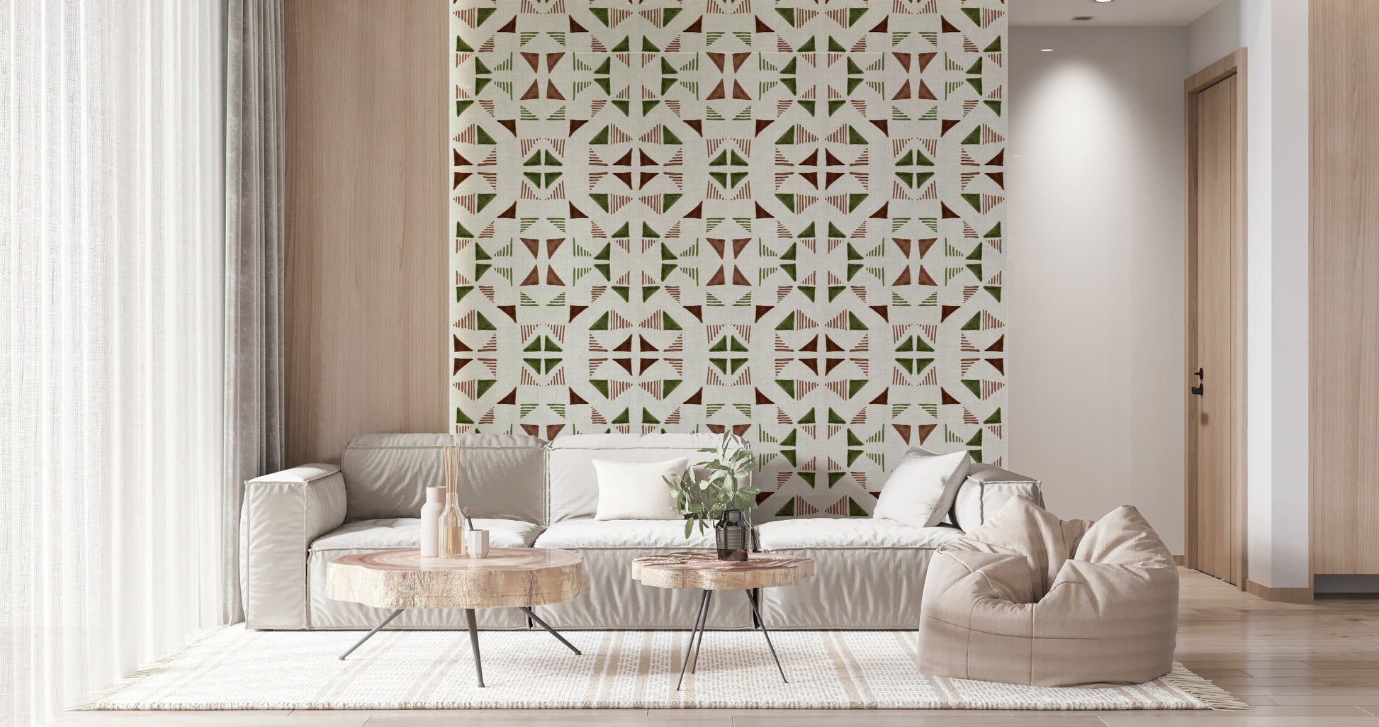 An artistic minimalist design mural for home decor.