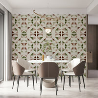 A serene abstract woodland pattern wall mural for your decor.