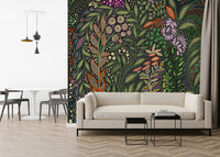 A beautiful modern art wall mural of delicate lines.