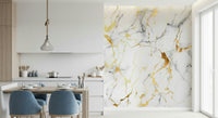 A calming abstract design wallpaper mural that defines a space.