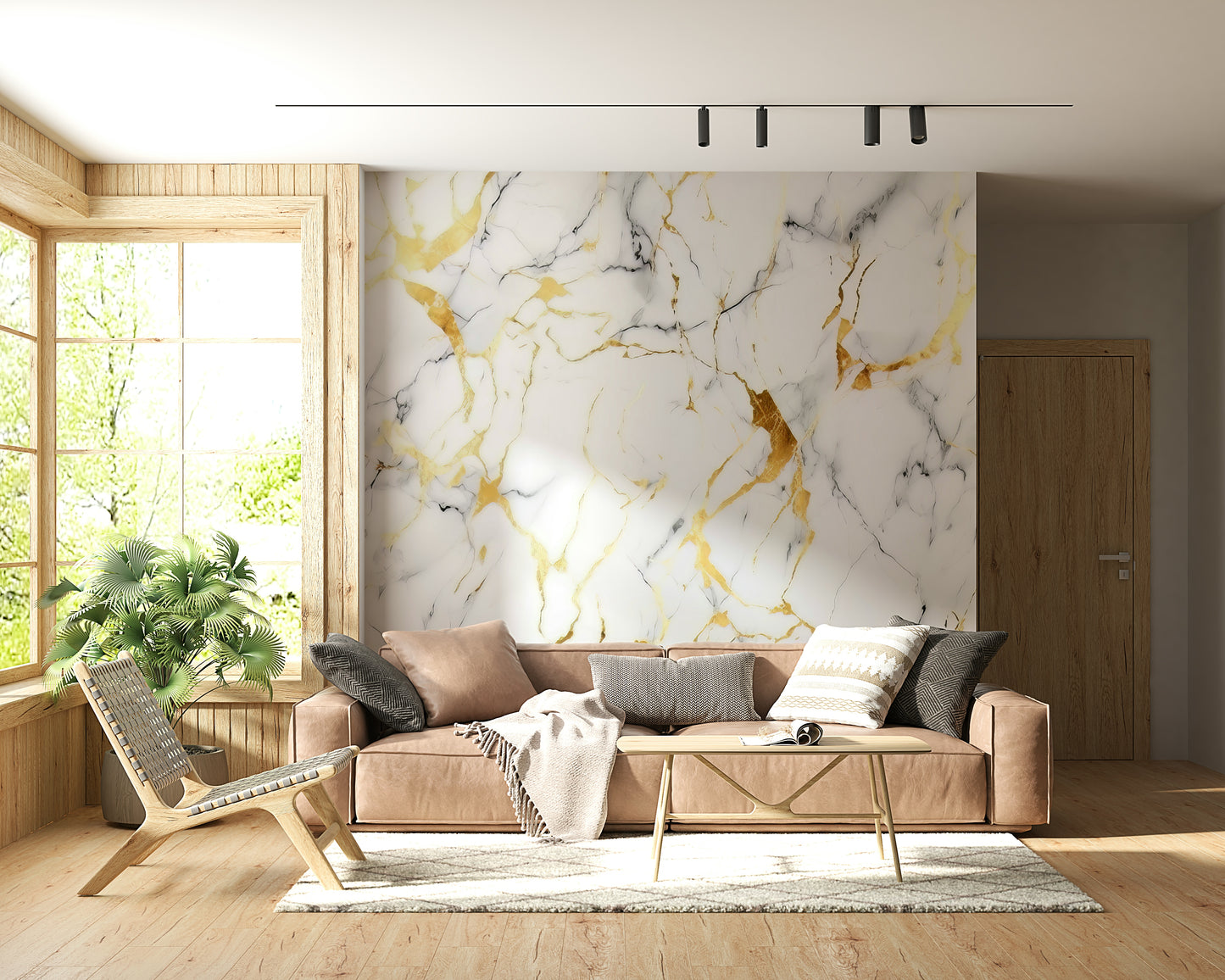 An artistic minimalist form mural for home decor.