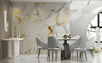 A beautiful modern art wall mural of delicate lines.