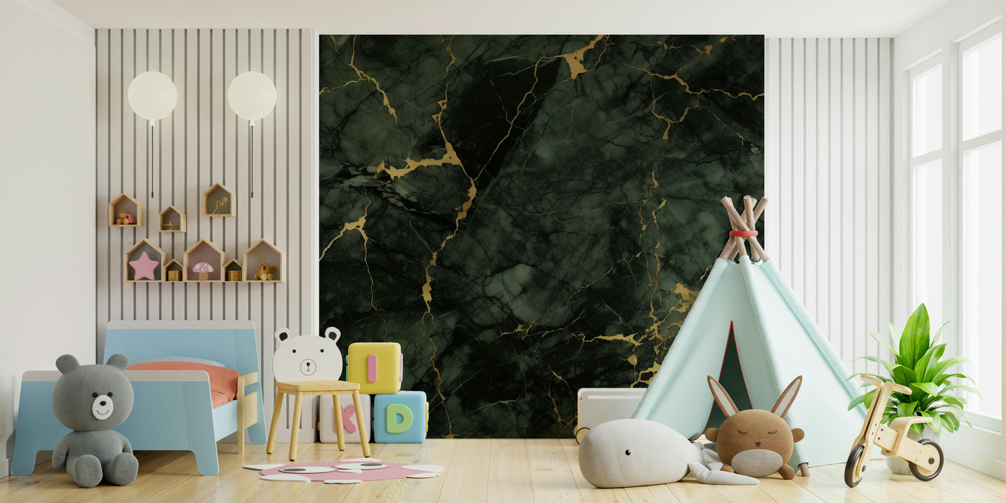 A calming abstract design wallpaper mural that defines a space.