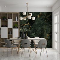 An artistic soft focus mural on luxury wallpaper.