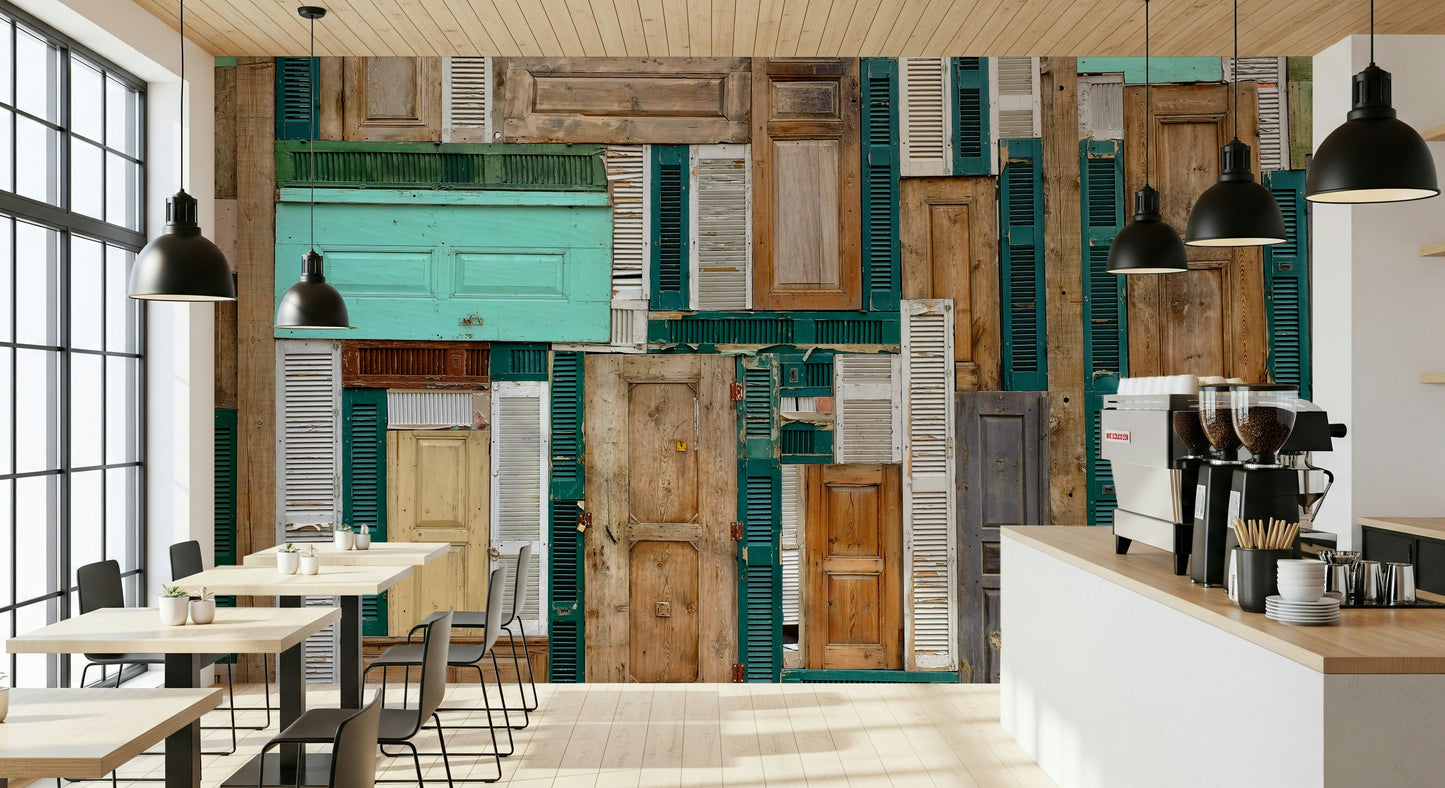 An artistic soft focus mural on minimalist wallpaper.