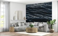 A graceful subtle pattern wall mural in cool, tranquil tones.