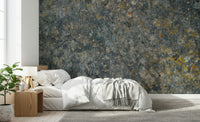 An artistic soft focus mural on minimalist wallpaper.