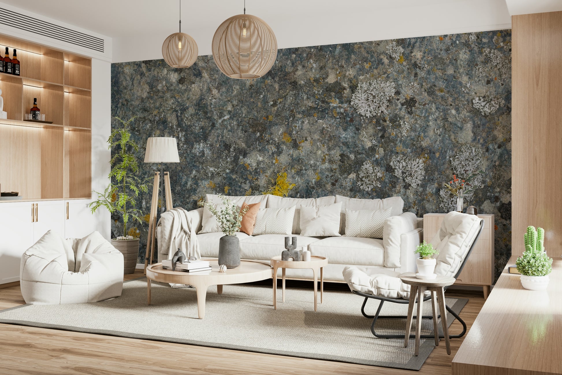 A beautiful modern art wall mural of delicate texture.
