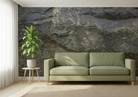 Dining room wall with rustic Aged Stone Surface mural.