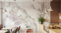 Blush Marble Elegance wall mural in a chic bedroom.