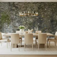 Minimalist office featuring a Granite Grit wall mural.