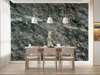 Speckled texture detail of the granite grey mural.