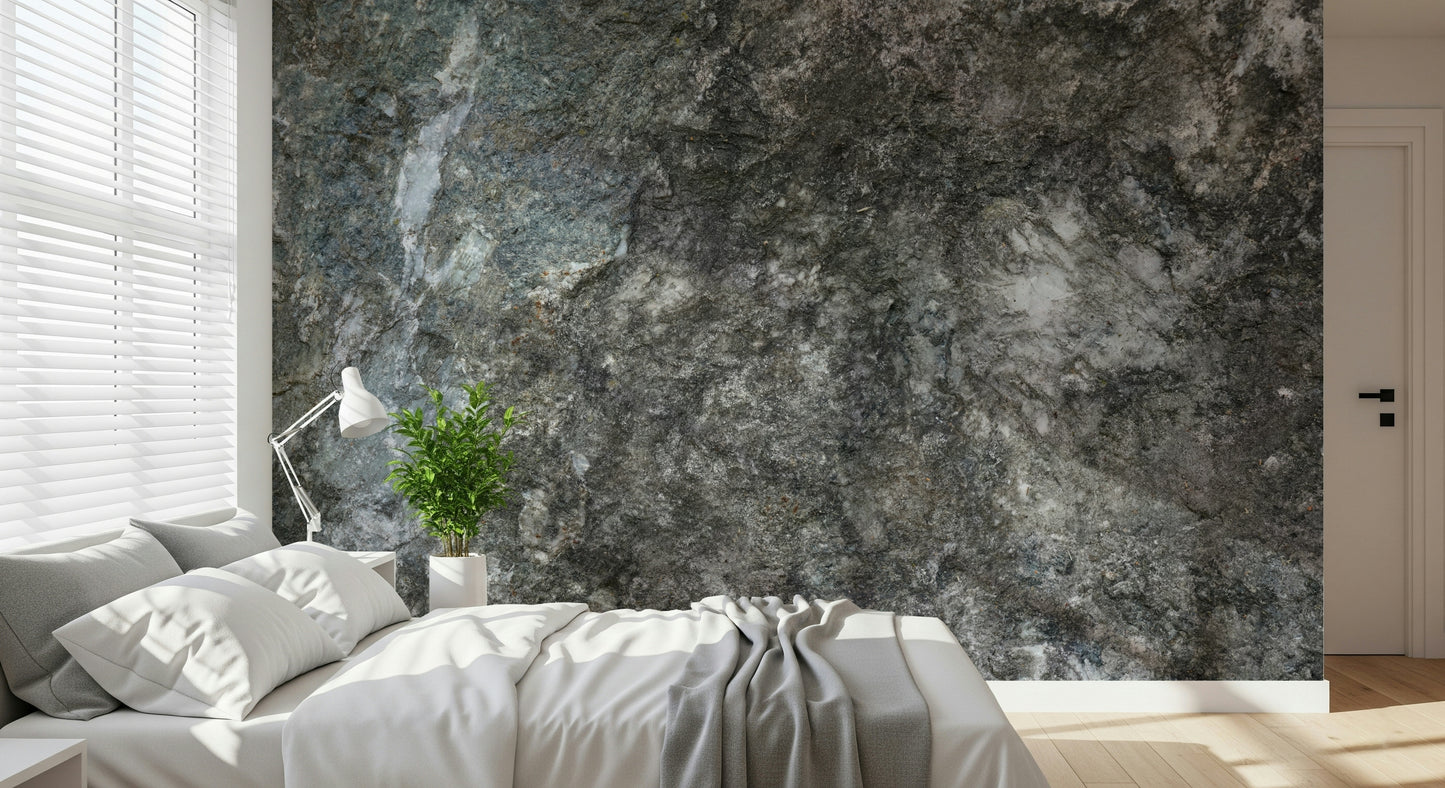Elegant dining room featuring Granite Depths mural.