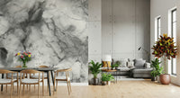 Gray marble texture wall mural in luxury living room.