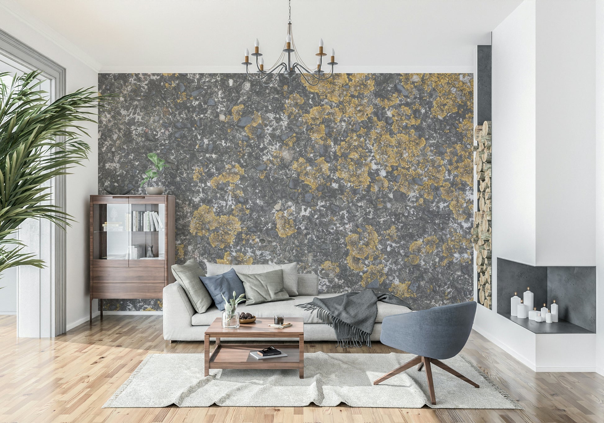 Designer entryway showcasing the impactful texture.