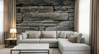 Industrial-style stone pattern wallpaper mural.