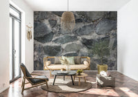 DIY project featuring simple installation of peel and stick wallpaper.