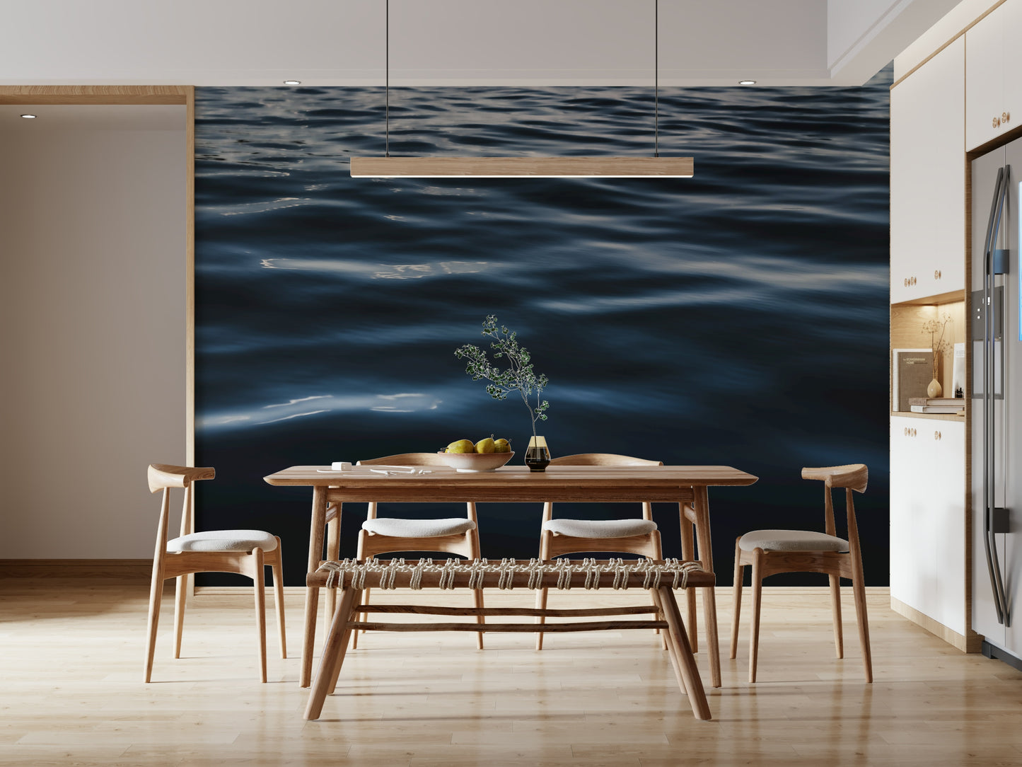 Abstract water ripple design wallpaper mural.
