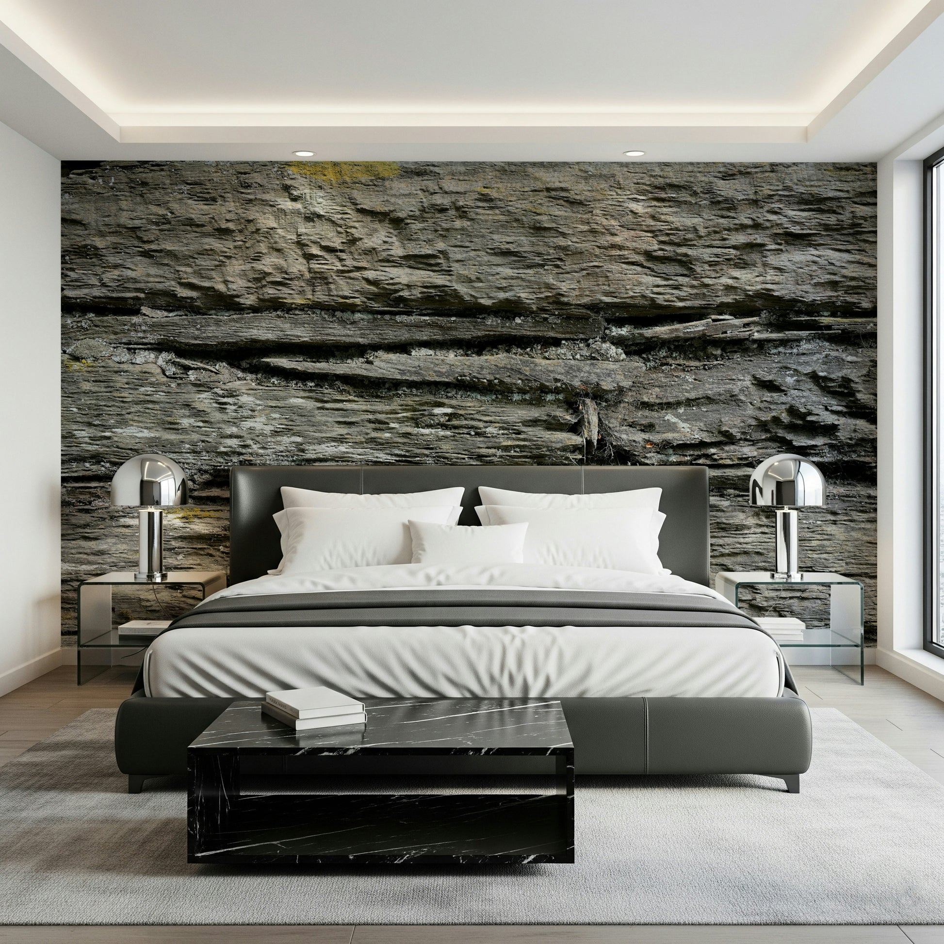 Rustic Stone Layers design installed in a modern cabin.