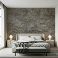 Bedroom accent wall featuring the natural stone mural