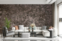 Mottled Earth Wall Mural creating a calming, natural backdrop in a dining area.