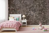 Close view of the abstract, multi-toned texture in the Mottled Earth wallpaper.