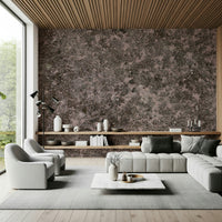 Full serene living room featuring the organic Mottled Earth wallpaper for walls.