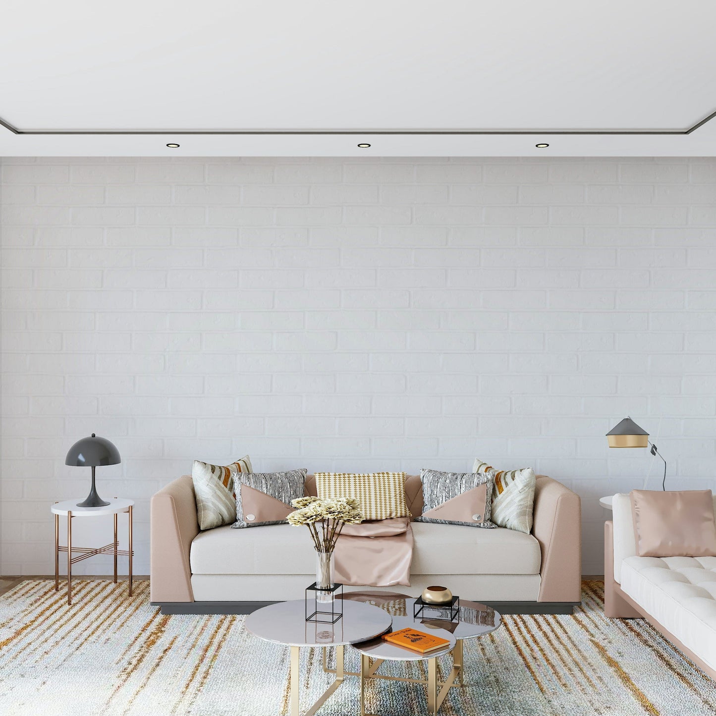 Easy application of the peel and stick whitewashed texture wallpaper.