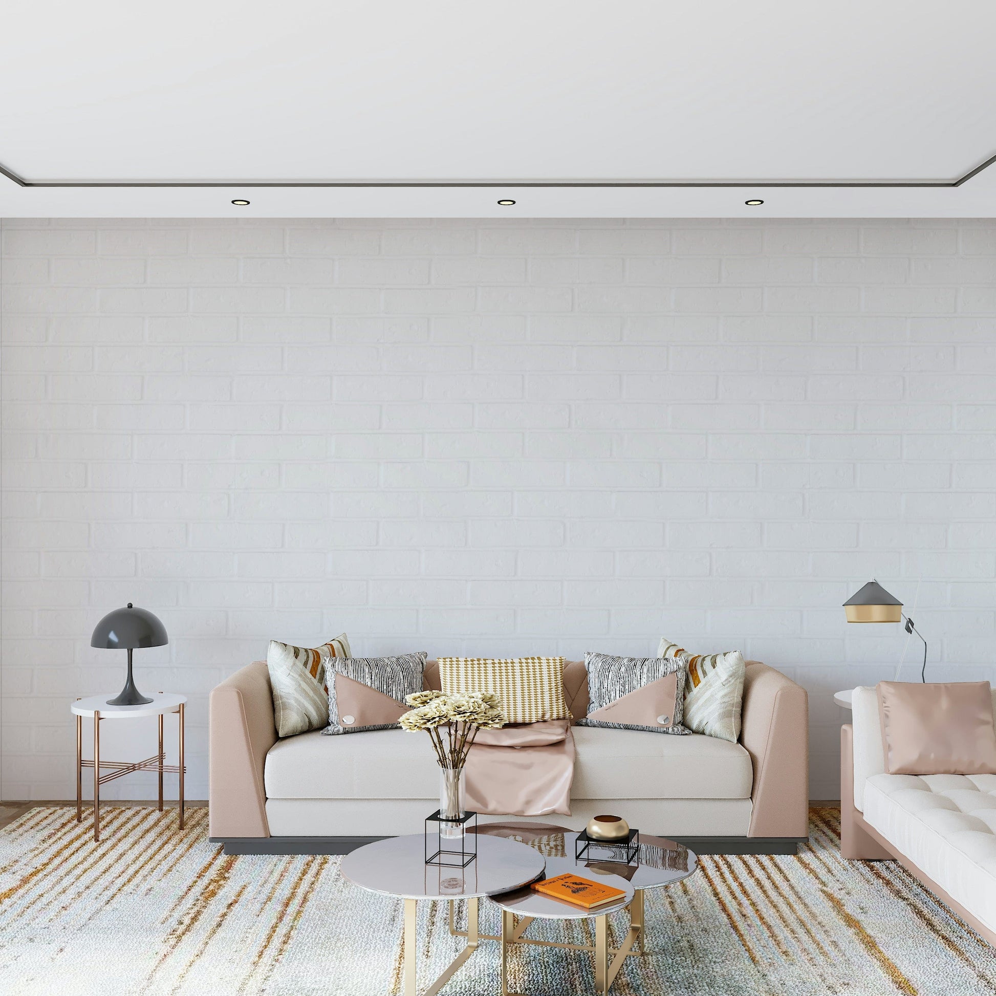 Easy application of the peel and stick whitewashed texture wallpaper.