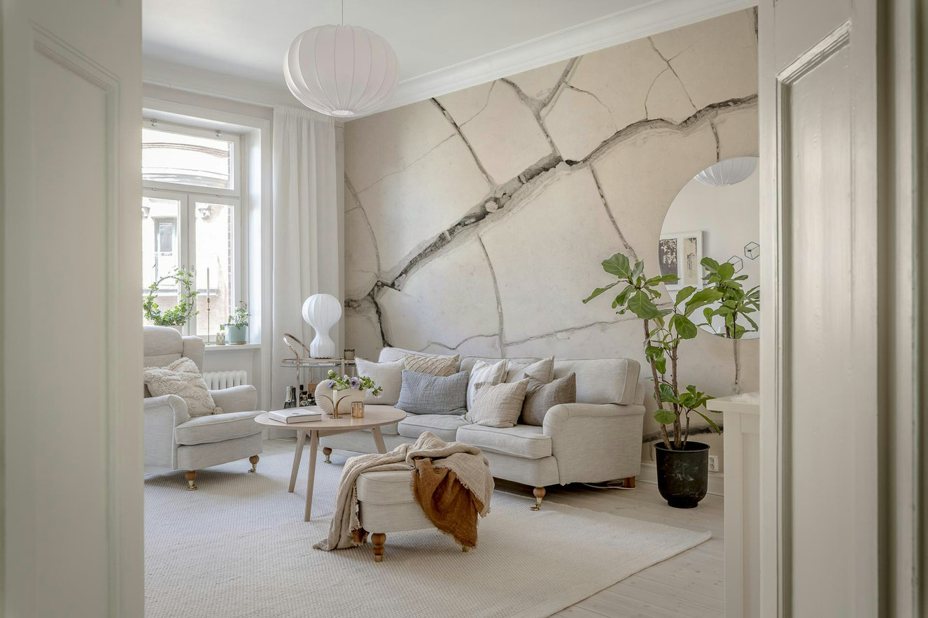 Arid Earth Abstract Wall Mural close-up, warm desert tones wallpaper detail.