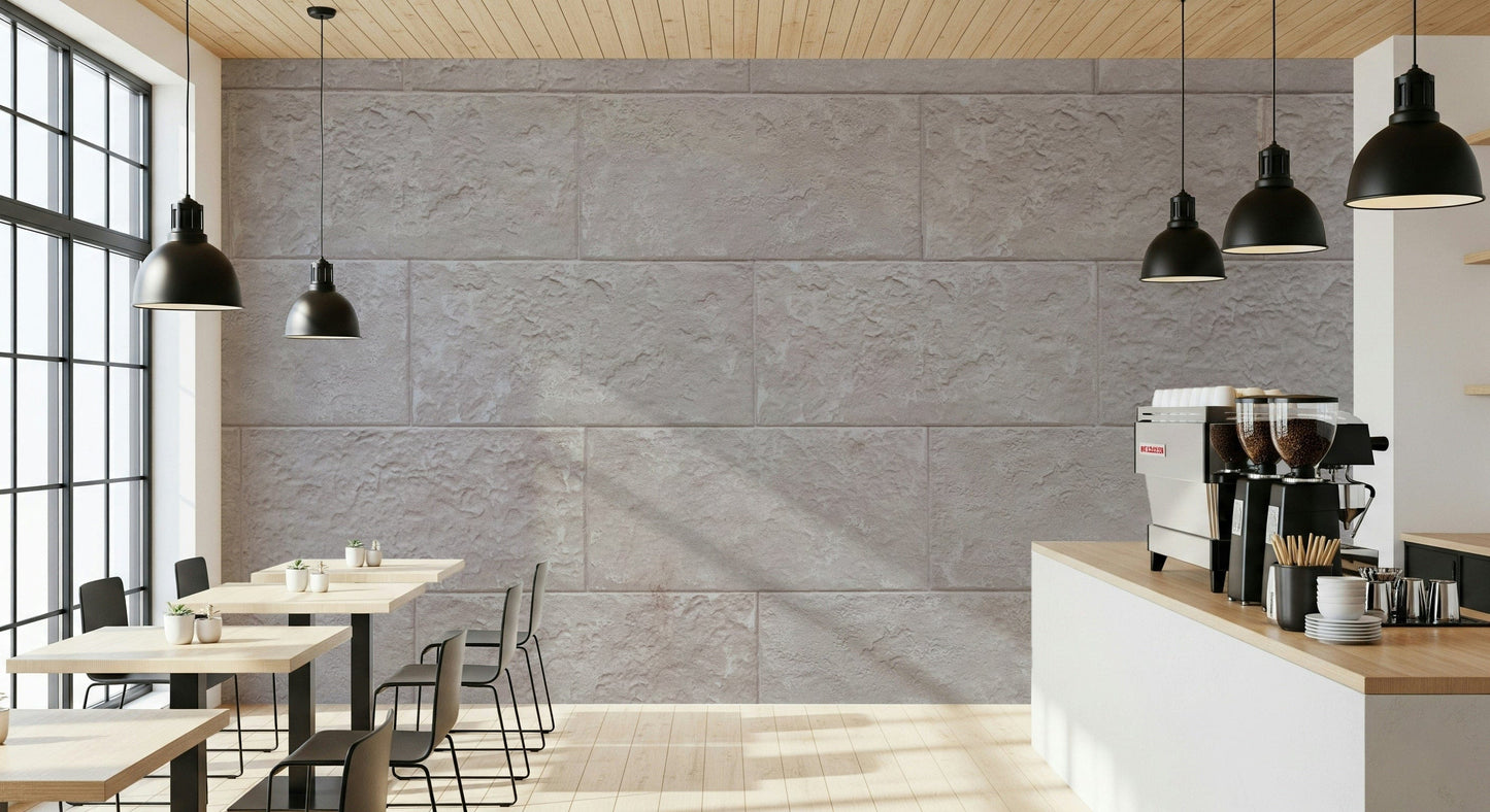 Detail of the realistic grout lines and smooth texture in the Stone Blocks design.