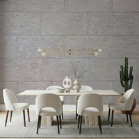 Installation image of the hassle-free Elegant Stone Blocks peel and stick wallpaper.