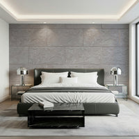 Elegant Stone Blocks Wall Mural in a sophisticated home library or office space.