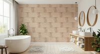 Textured Blocks Wall Mural applied behind a sleek, modern headboard.