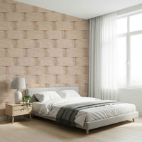 Textured Blocks wallpaper mural in a contemporary dining room setting.