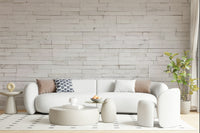 Entryway accent wall with the Bright Stacked Stone mural.