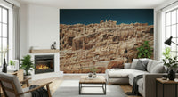 Bedroom accent wall with Terracotta Cliffscape mural.