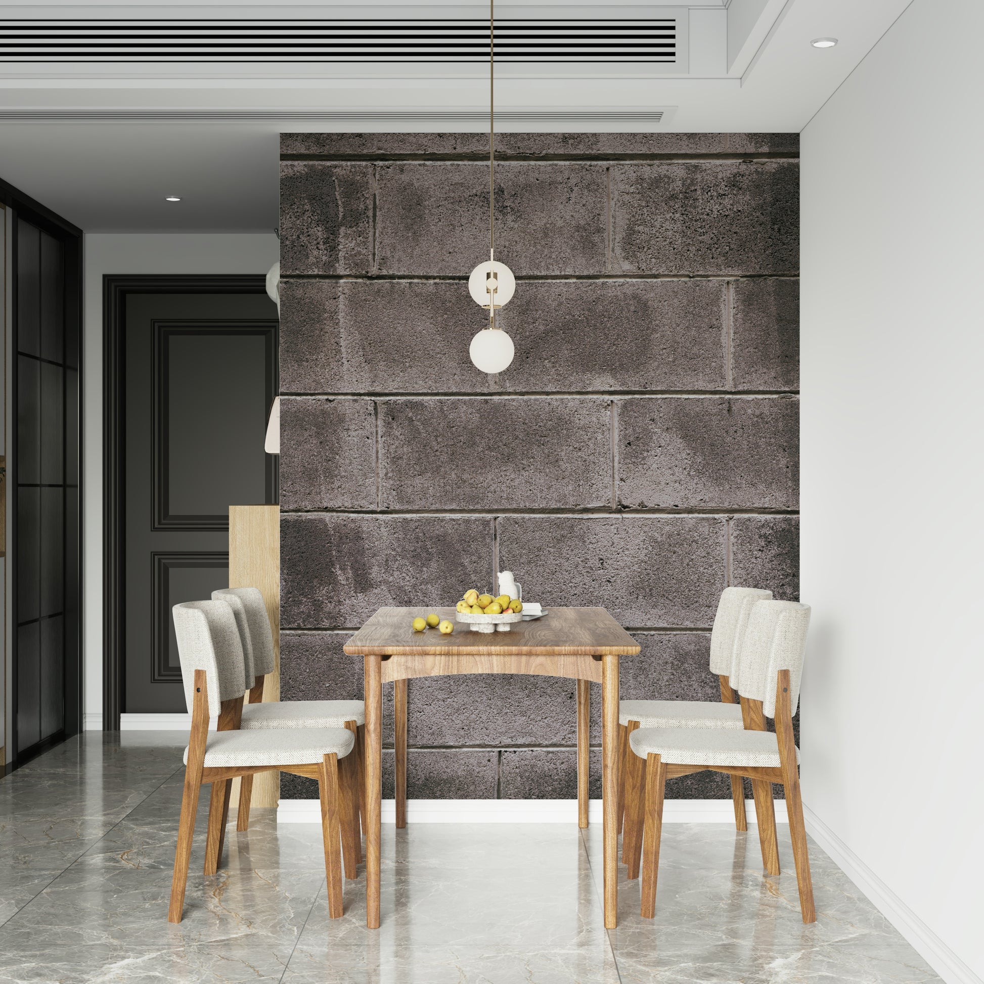 Full wall view of the complete rustic distressed Wall Mural design.