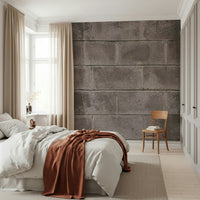 Bedroom with the Distressed Walls aged effect mural accent.