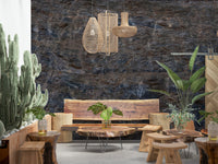 Detailed view of the layered rock strata in the Wall Mural.