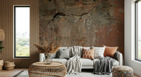 Modern interior showcasing the Rustic Earth Tones wallpaper for walls.