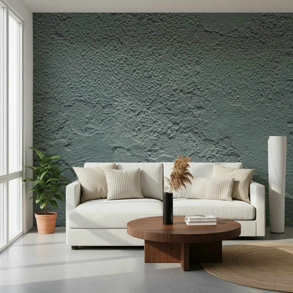 Modern interior showcasing the Distressed Walls wallpaper for walls.