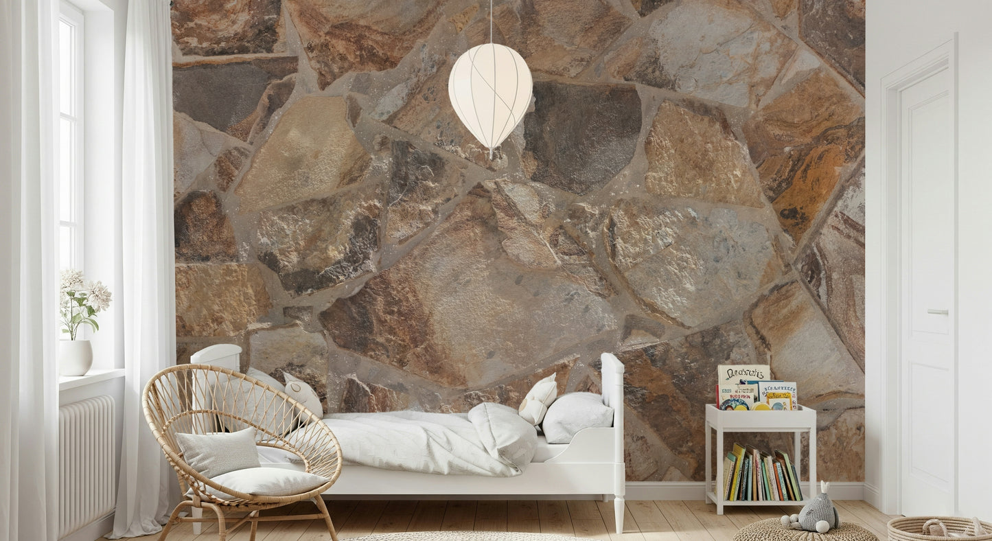 Detailed view of the layered natural rock in the Wall Mural.